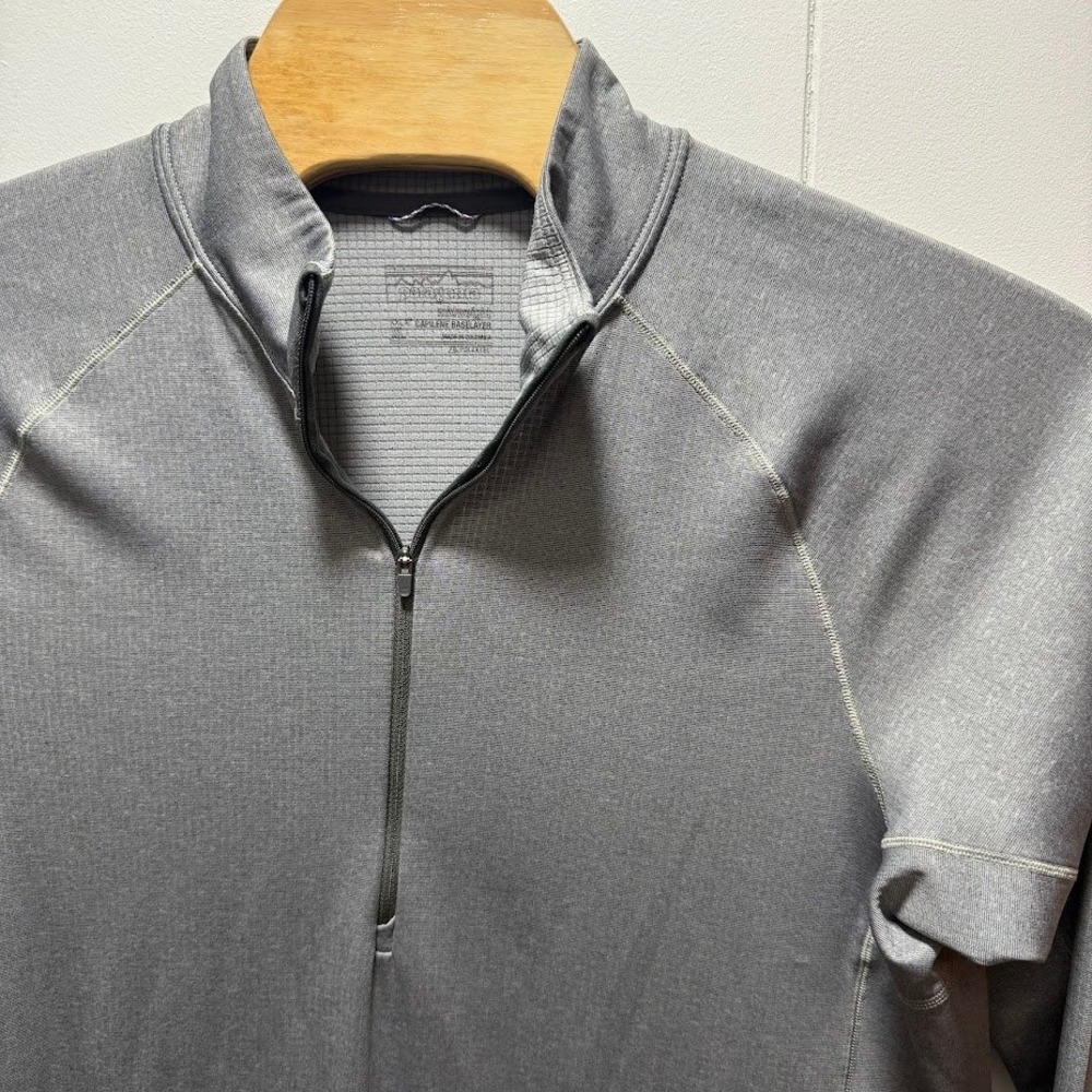 Patagonia Capilene Midweight 1/4 Zip Baselayer Mens XL Grey Polartec Pullover - Picture 3 of 6
